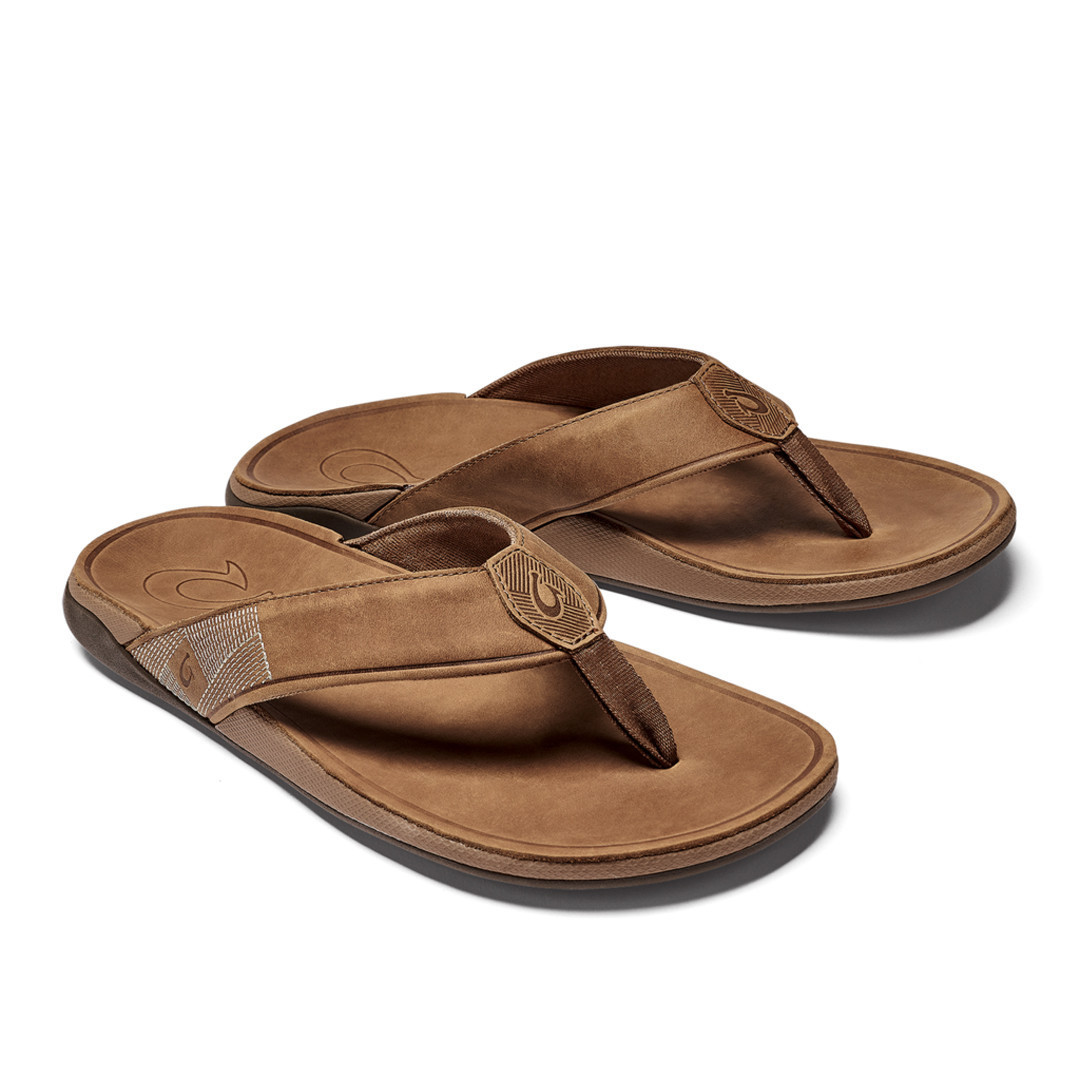 Olukai Men's Tuahine Leather Beach Sandals