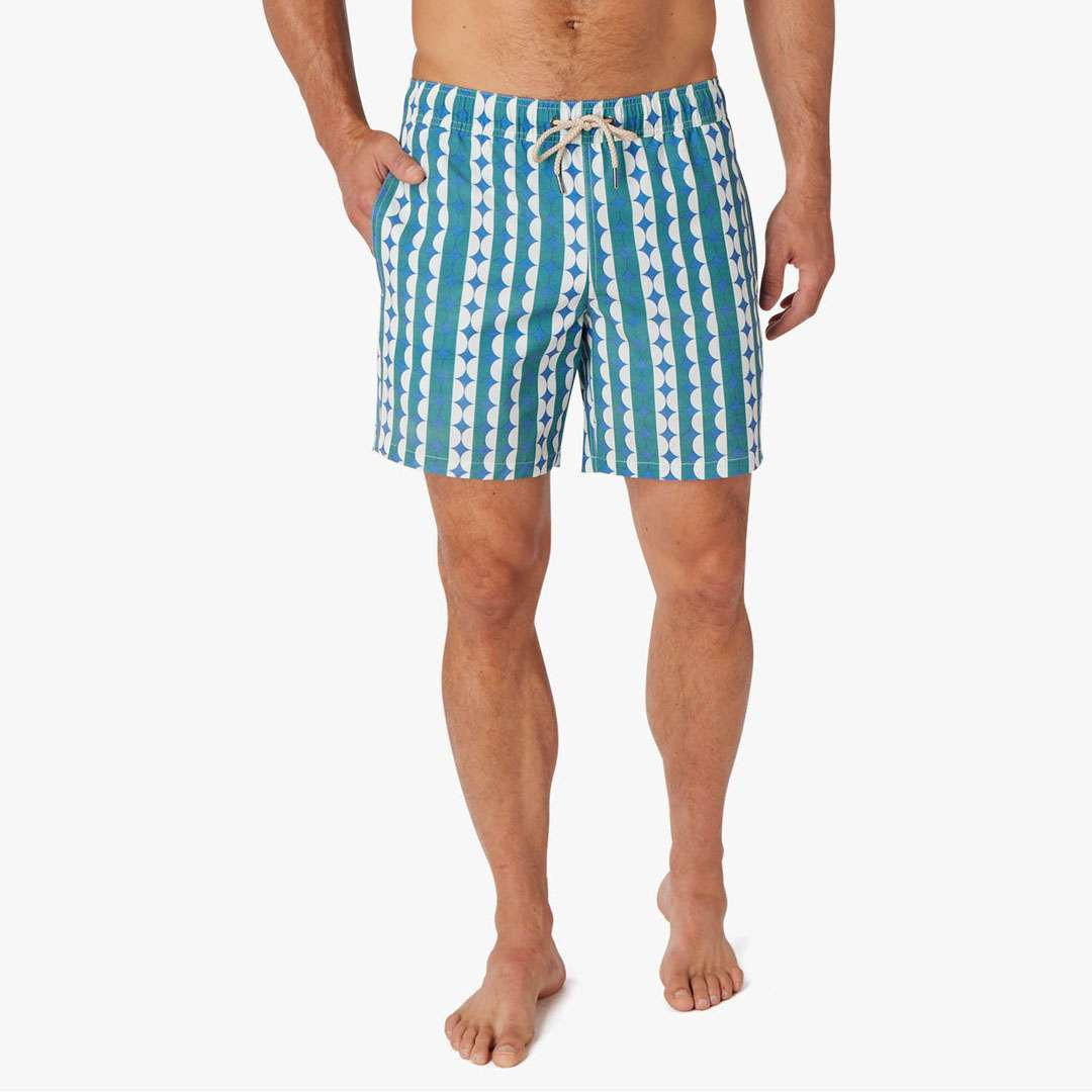 Fair Harbor Men's The Bayberry 7" Swim Trunks - Green Dots 6 Fair Harbor Men's The Bayberry 7" Swim Trunks - Green Dots