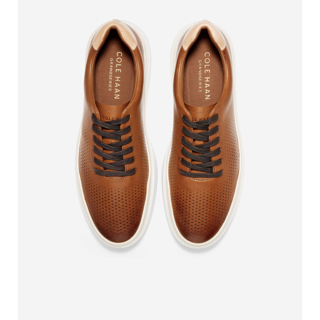 Men's GrandPrø Rally Laser Cut Sneaker - British Tan/ Ivory 5 Men's GrandPrø Rally Laser Cut Sneaker - British Tan/ Ivory