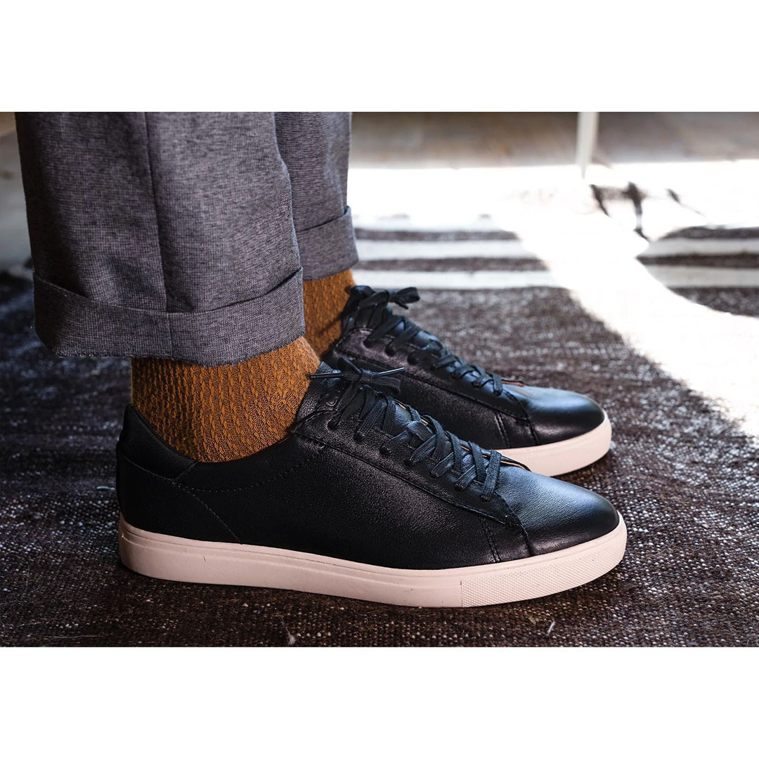 Clae Men's Bradley Essentials Leather Sneakers - Black Milled 4 Clae Men's Bradley Essentials Leather Sneakers - Black Milled