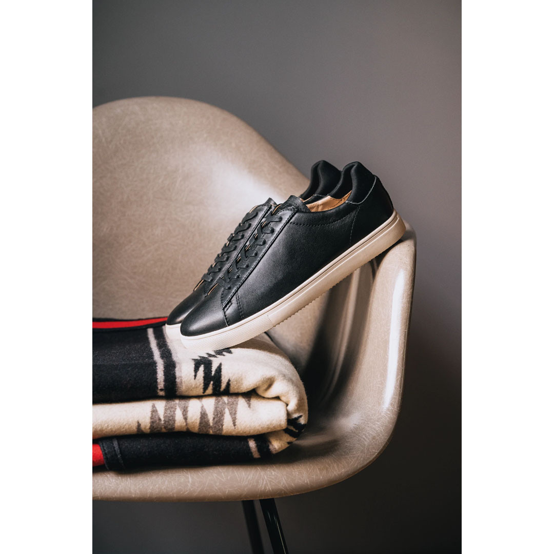 Clae Men's Bradley Essentials Leather Sneakers - Black Milled 5 Clae Men's Bradley Essentials Leather Sneakers - Black Milled