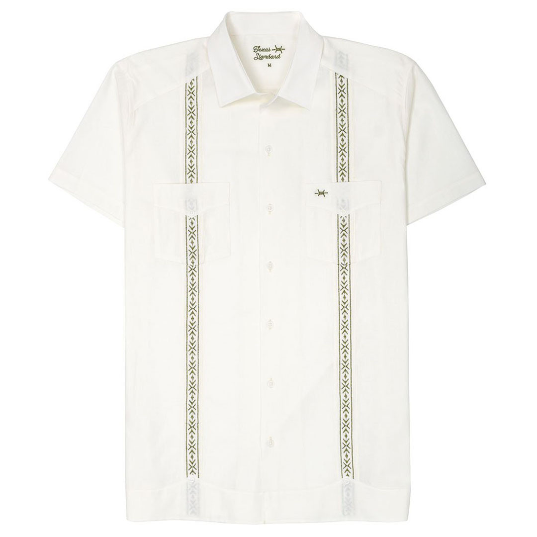 Home 18 Texas Standard Men's Tejas Guayabera Shirt - Flores