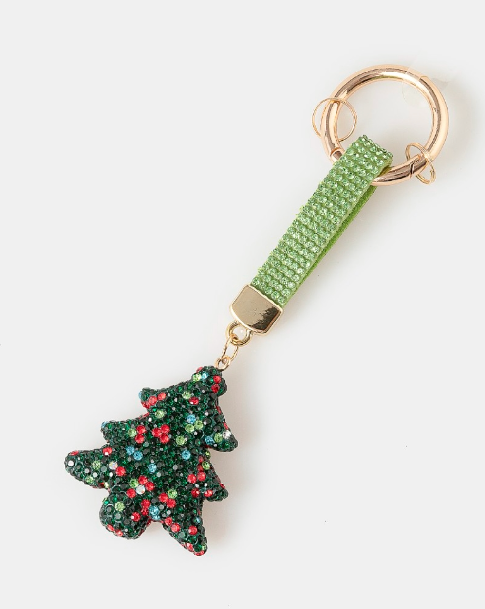 Pave Christmas Tree Bag Charm Keychain
