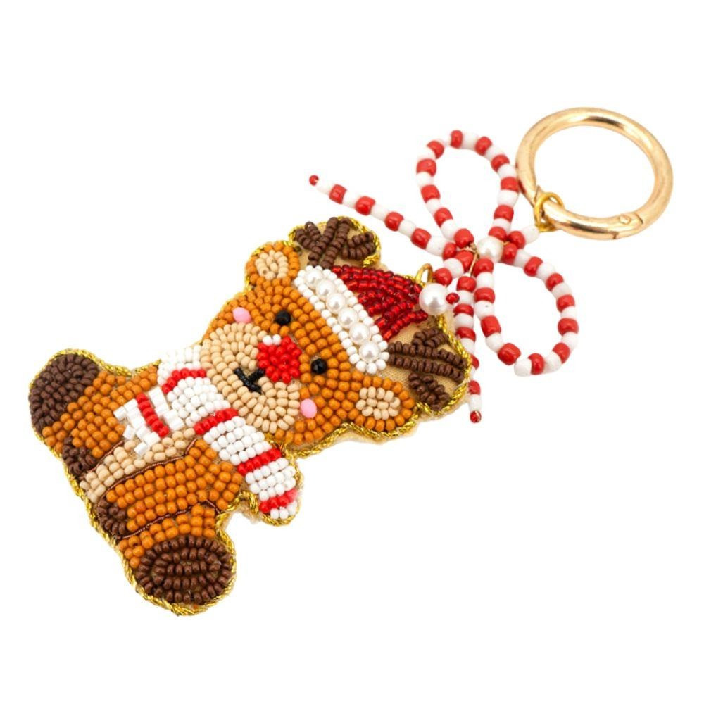 Rudolph Seed Bead Keychain