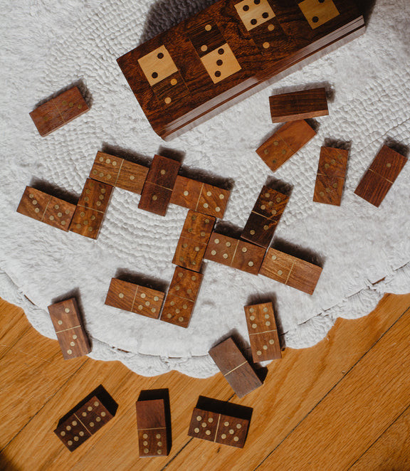 Matr Boomie Wooden Dominoes Set