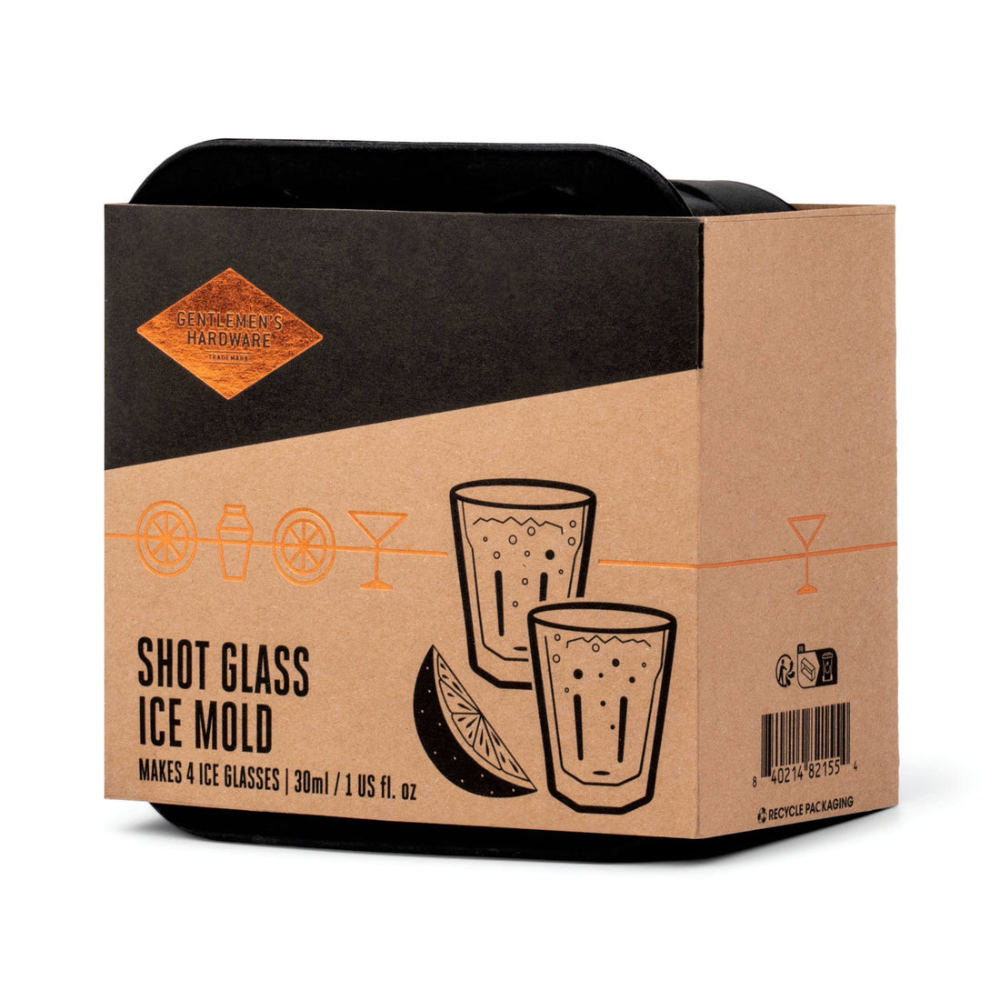 Gentlemen's Hardware Ice Cube Shot Glass Mold
