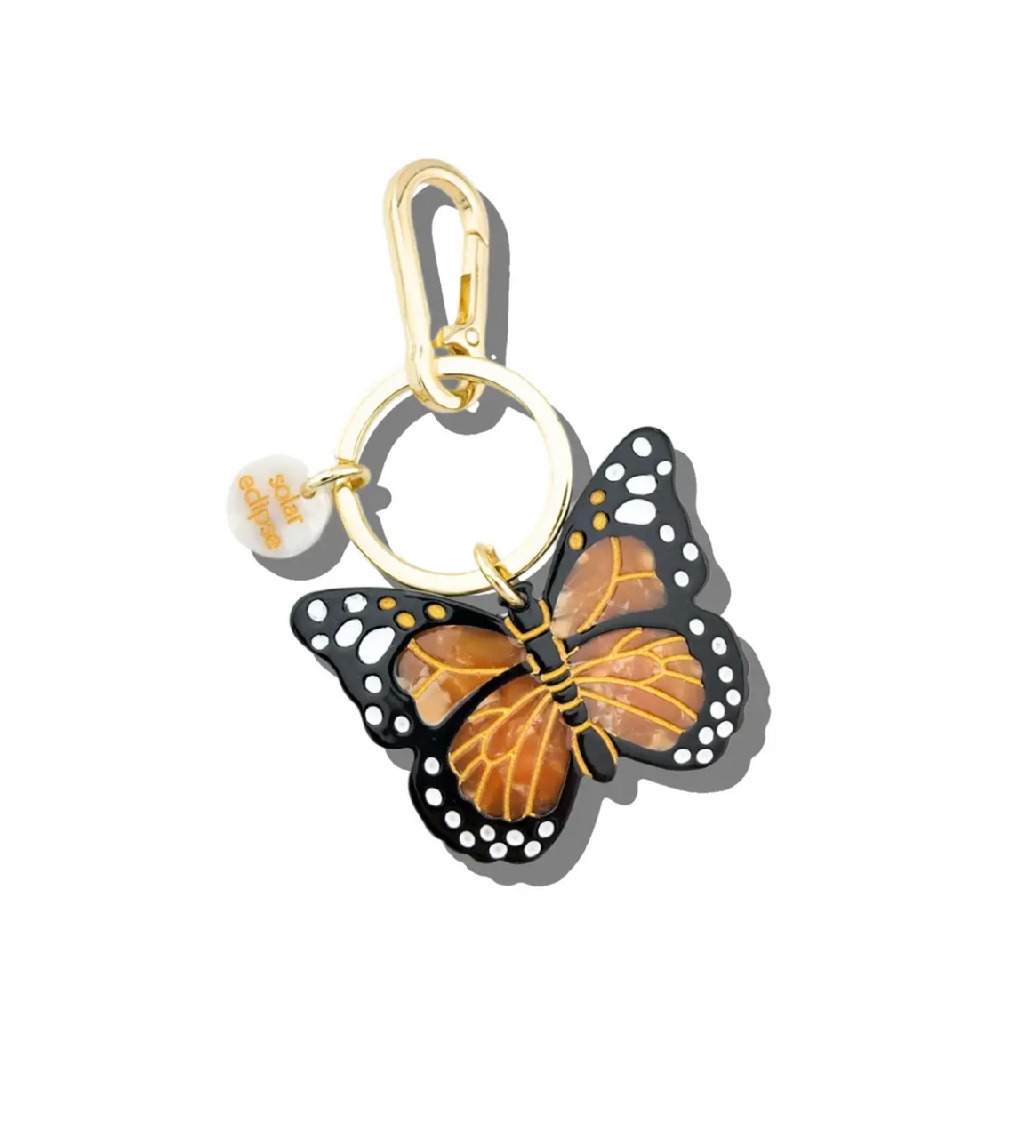 Solar Eclipse Monarch Butterfly Bag Charm Keychain