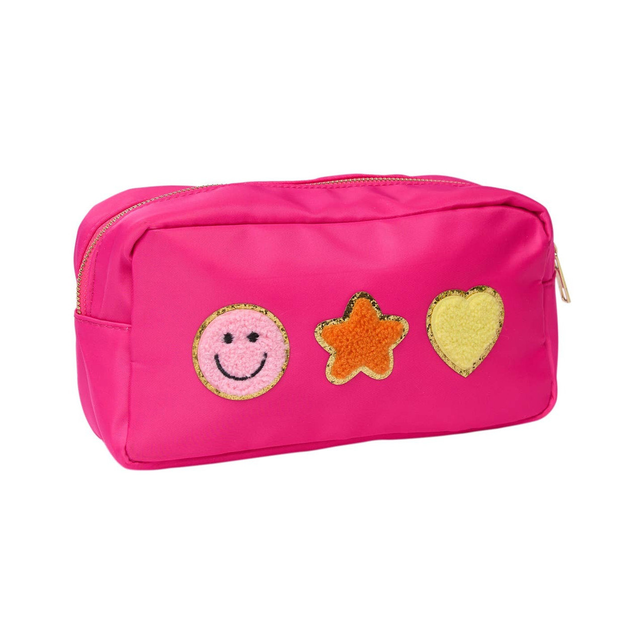 Daily Candy Smiley Star Heart Patch Nylon Pouch