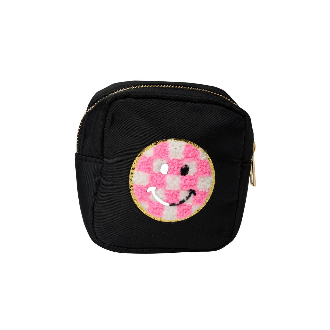 Daily Candy Smiley Checker Patch Nylon Pouch
