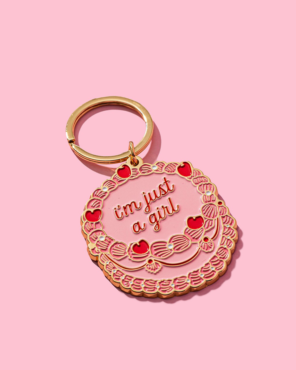 Brittany Paige Just A Girl Vintage Cake Enamel Keychain 4 Brittany Paige Just A Girl Vintage Cake Enamel Keychain