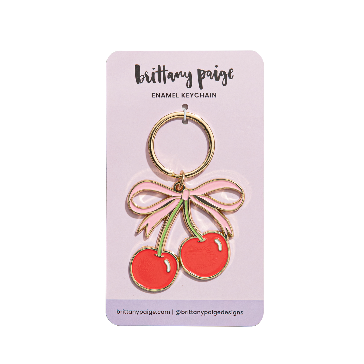 Brittany Paige Cherries Enamel Keychain