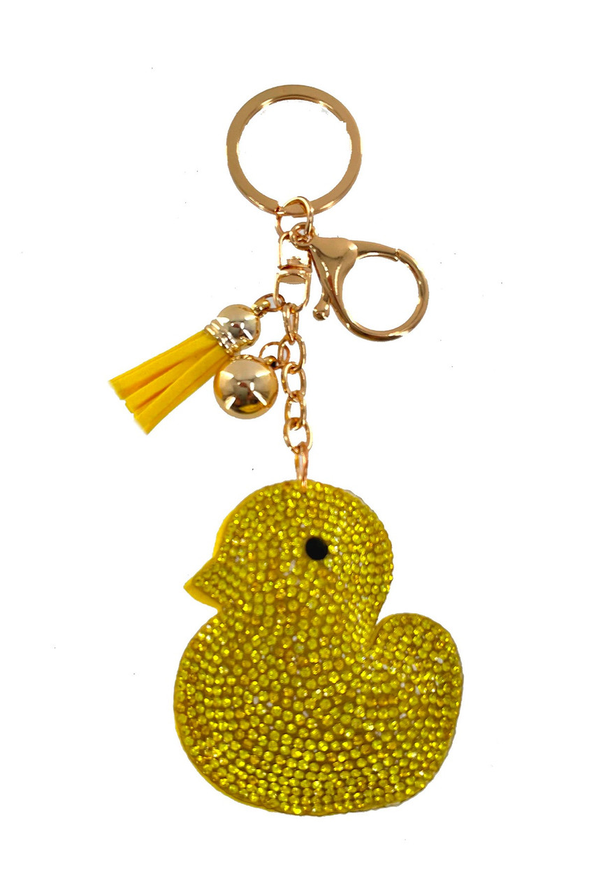Duck Tassel Rhinestone Keychain