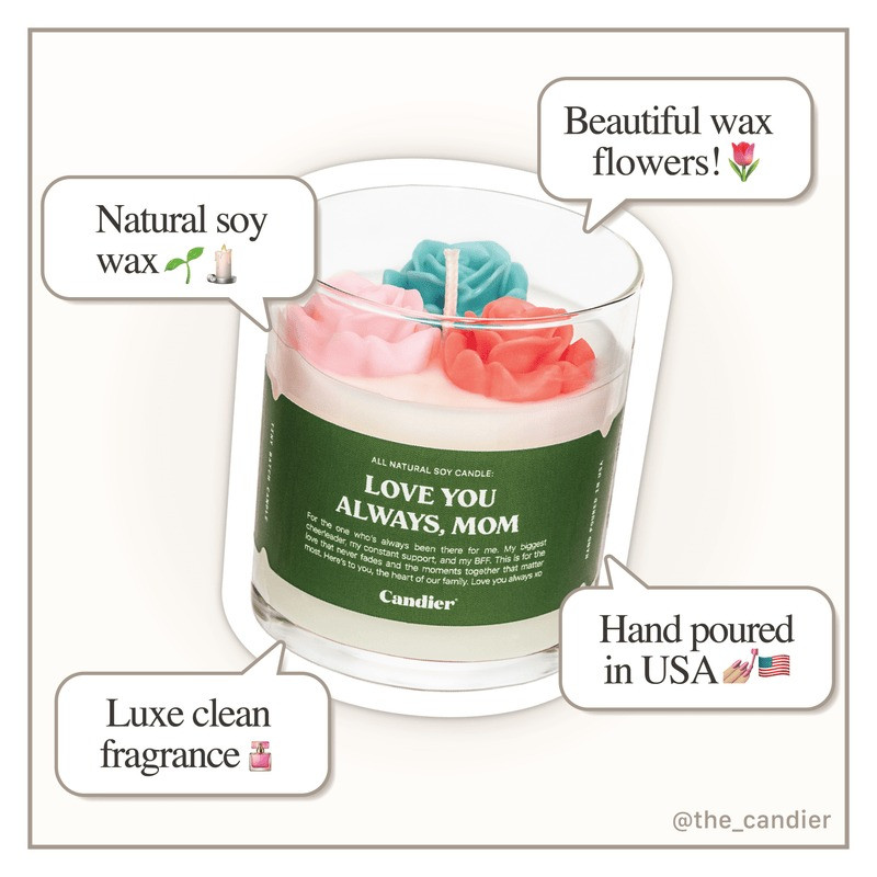 Candier Love you Always Mom Candle 5 Candier Love you Always Mom Candle