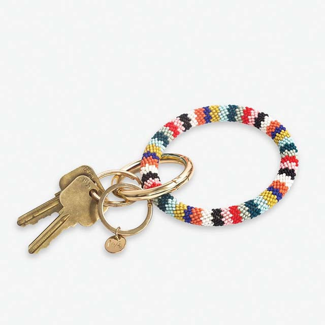 Ink & Alloy Chloe Striped Key Ring