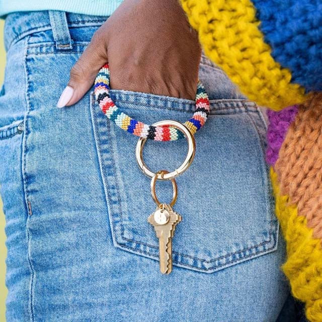 Ink & Alloy Chloe Striped Key Ring 3 Ink & Alloy Chloe Striped Key Ring
