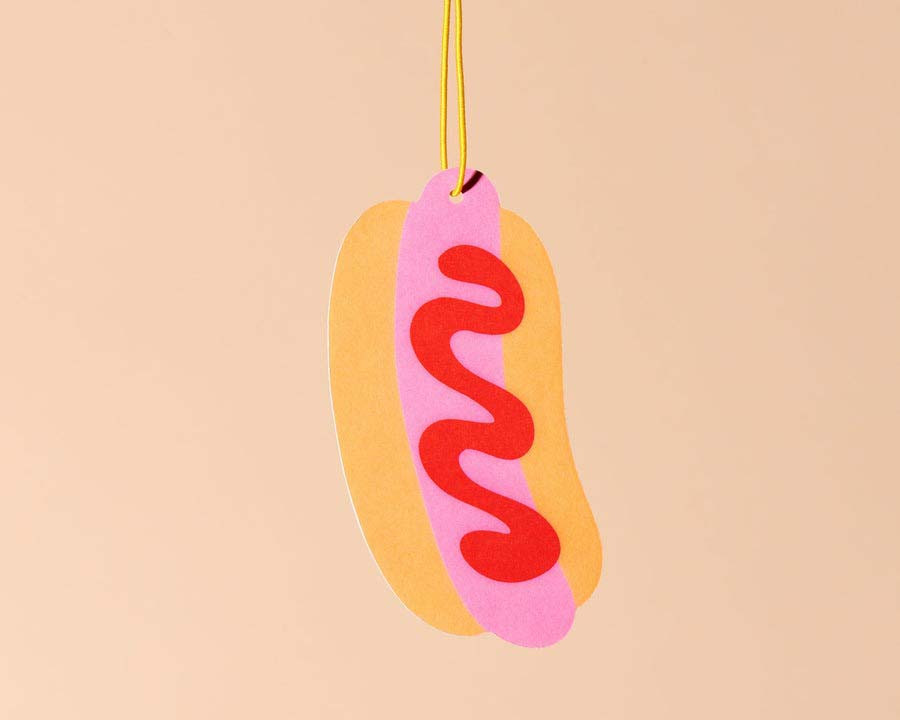 And Here We Are Hot Dog Air Freshener