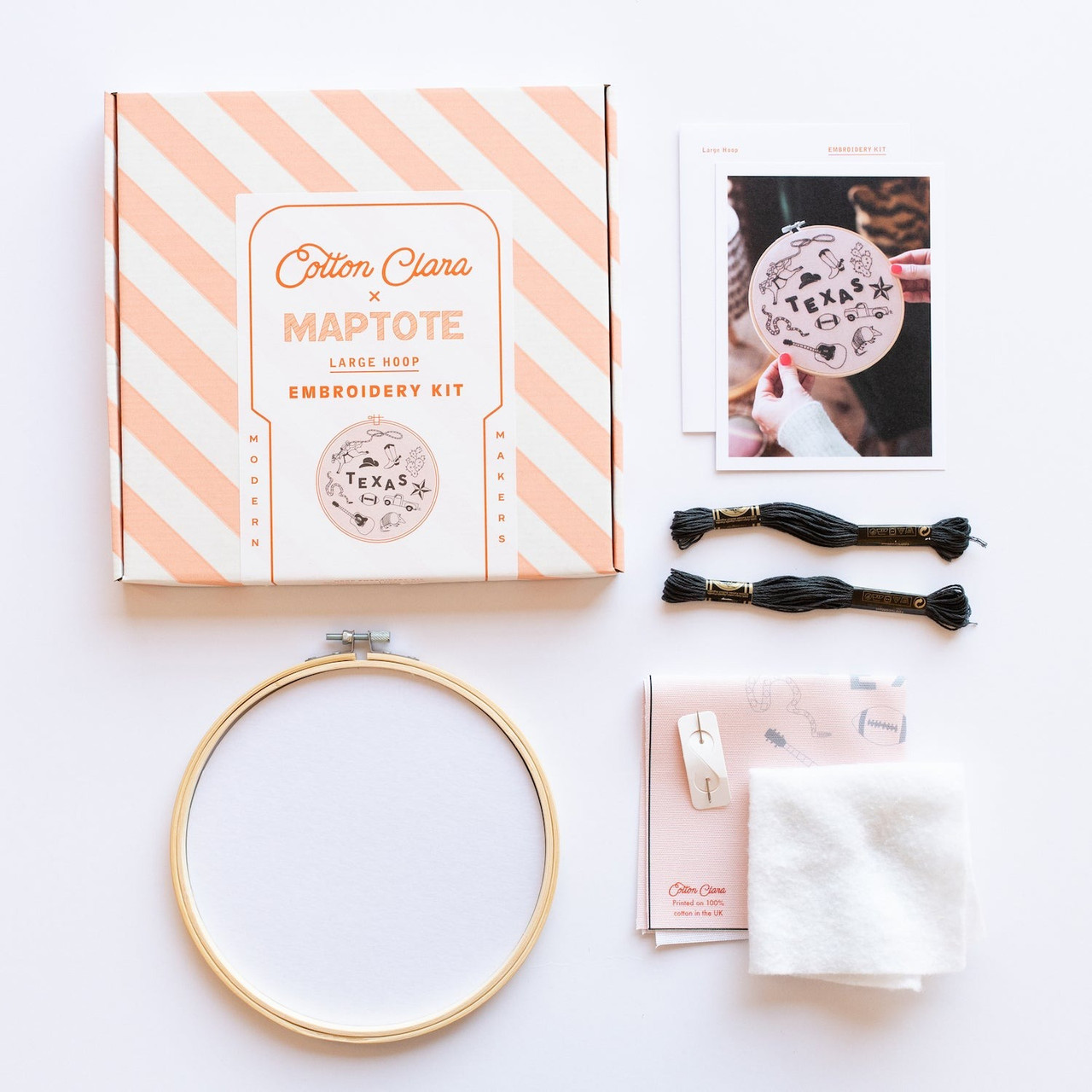 Cotton Clara Texas x Maptote Embroidery Hoop Kit
