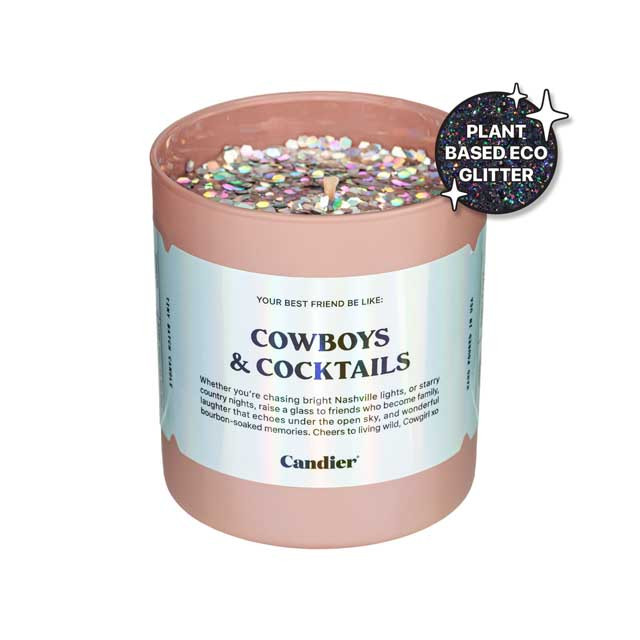 Candier Cowboys And Cocktails Glitter Candle
