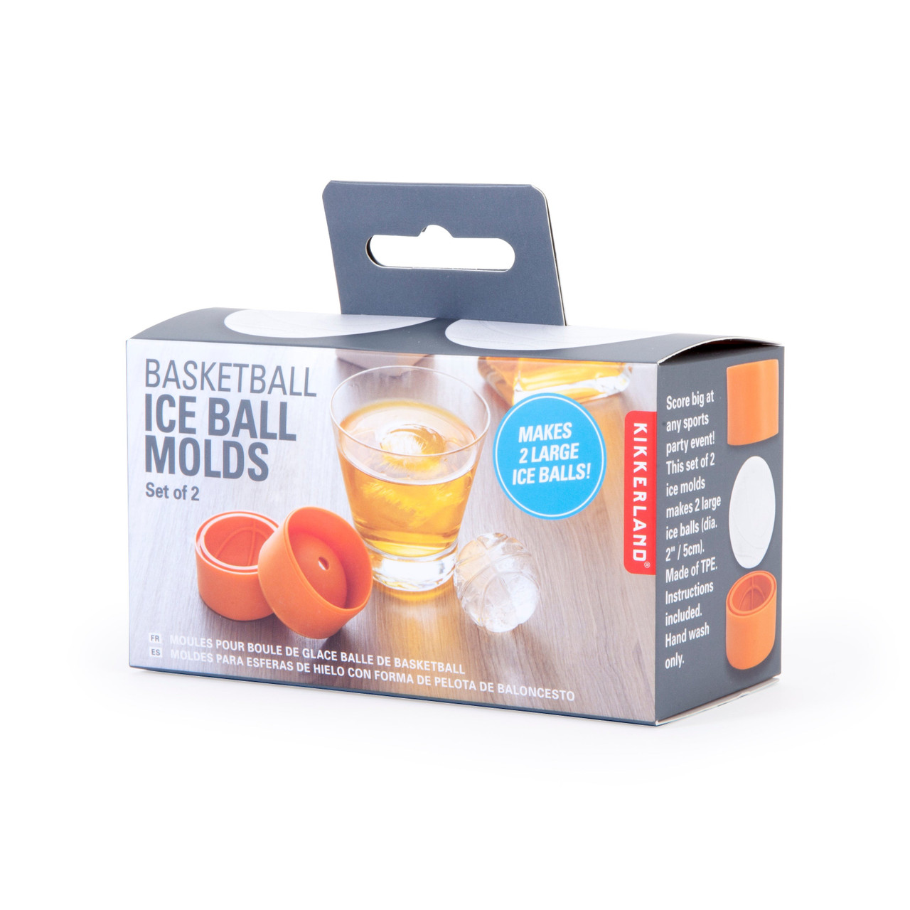 Kikkerland Basketball Ice Ball Mold Kit 4 Kikkerland Basketball Ice Ball Mold Kit