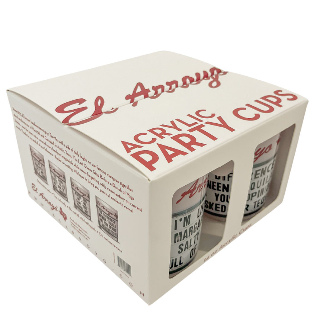 El Arroyo Set of 4 Sign Acrylic Cups - Tequila Sunrise 6 El Arroyo Set of 4 Sign Acrylic Cups - Tequila Sunrise