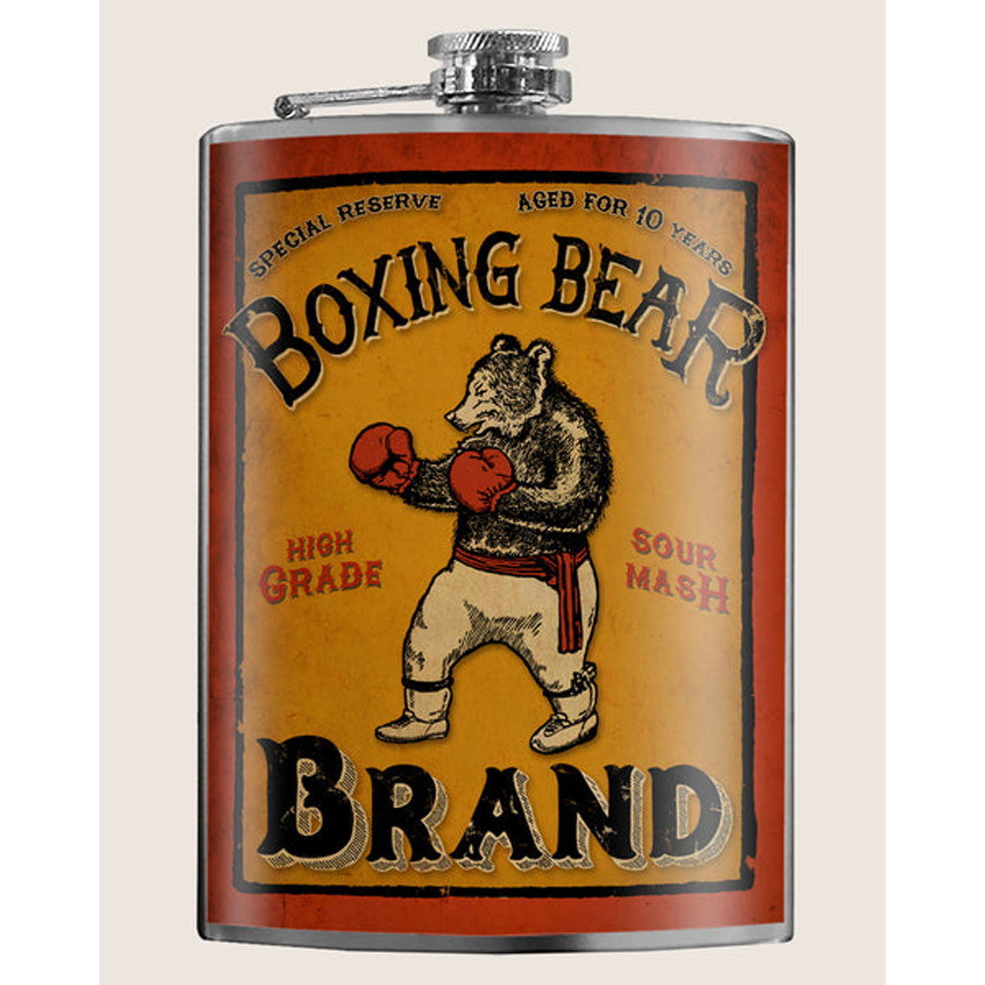 Boxing Bear Brand Flask