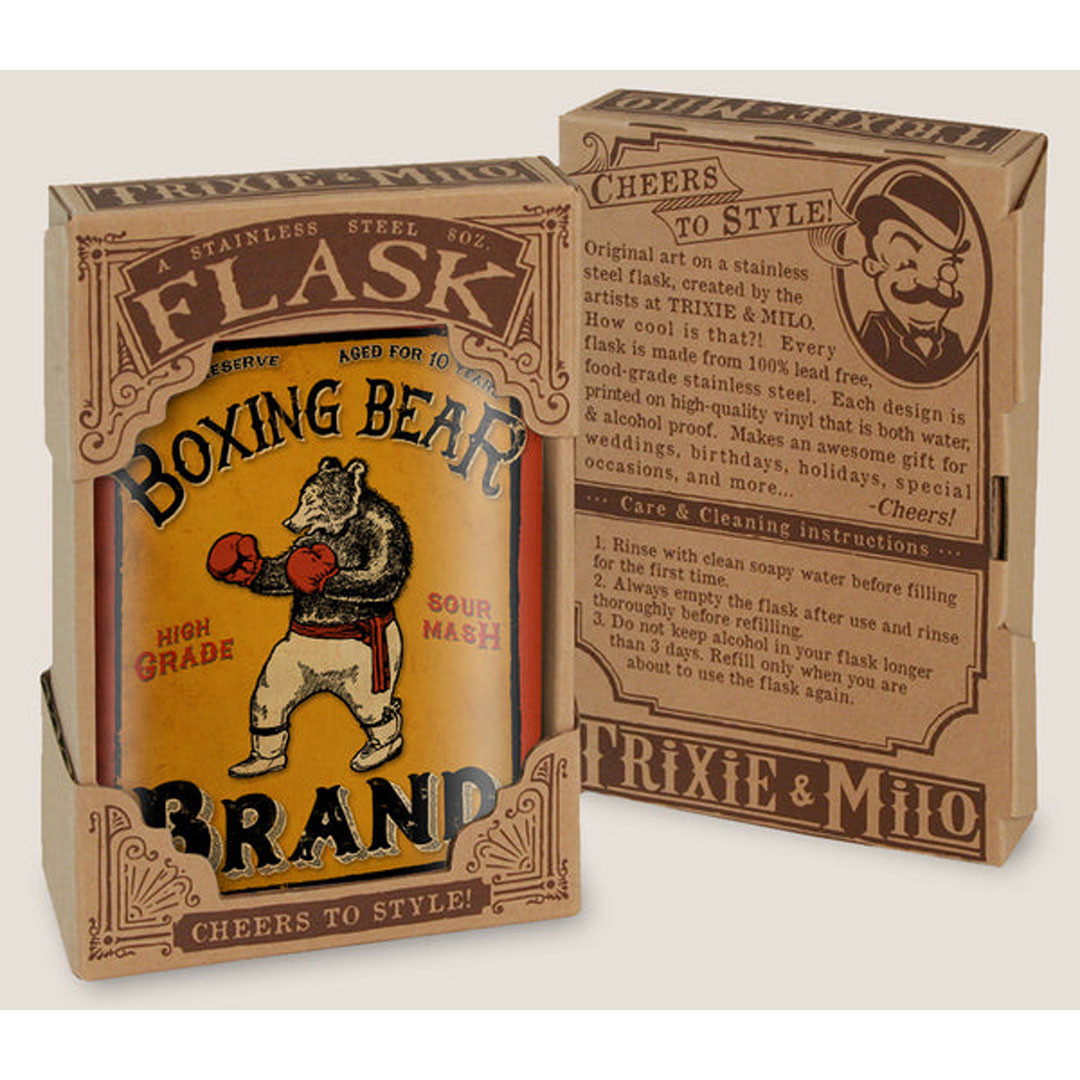 Boxing Bear Brand Flask