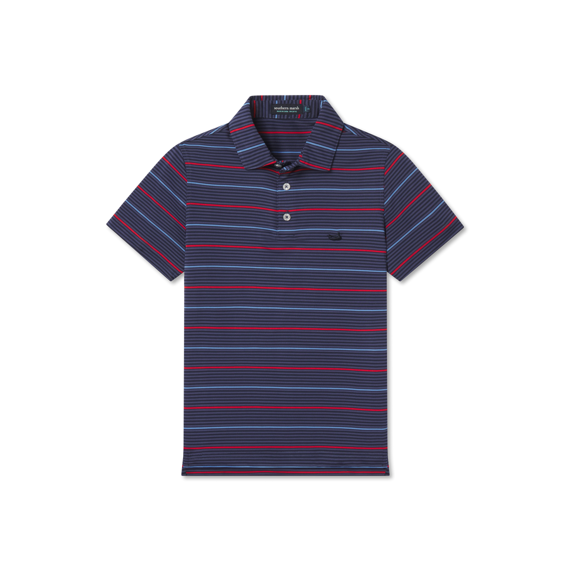 Southern Marsh Boys' Gridiron Stripe Performance Polo