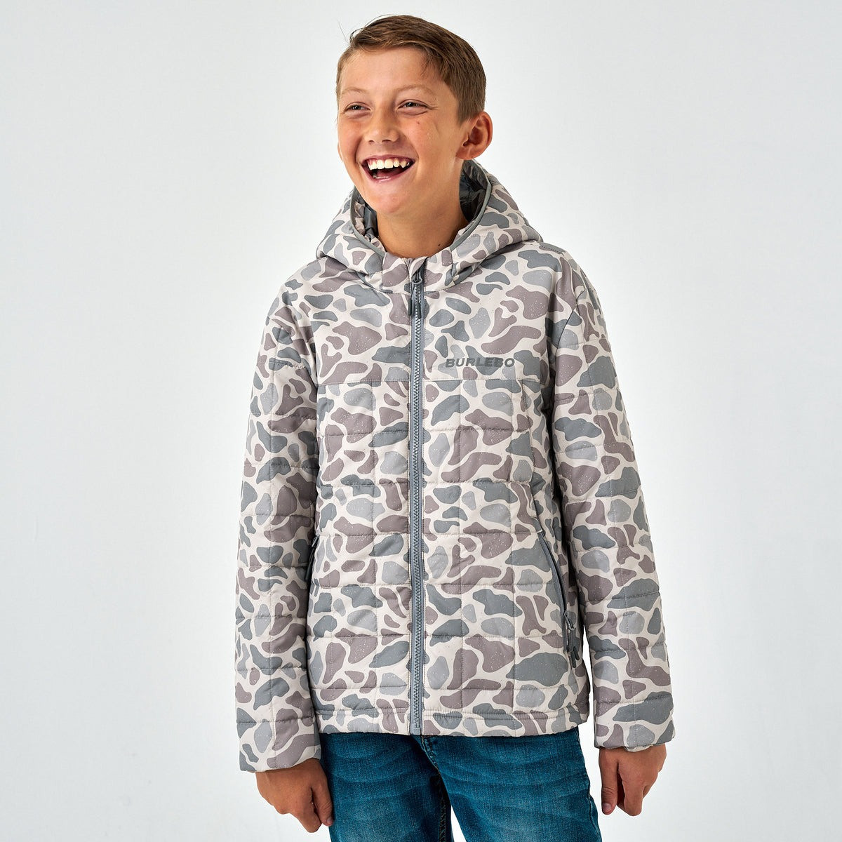 Burlebo Boys' Camo Puffer Jacket