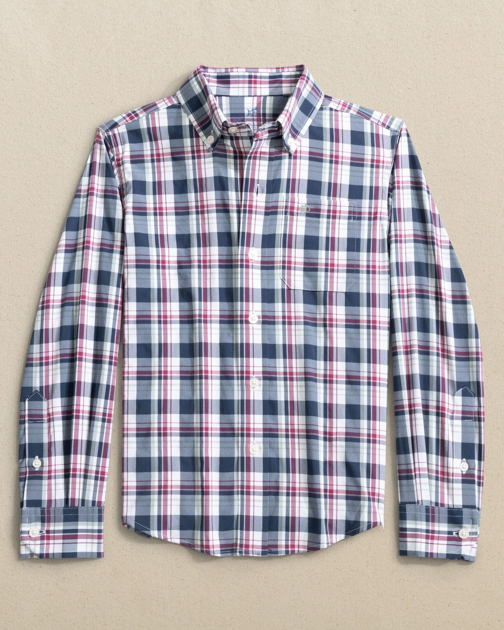 Southern Tide Boys' Breakwater Plaid Intercoastal Long Sleeve Sport Shirt
