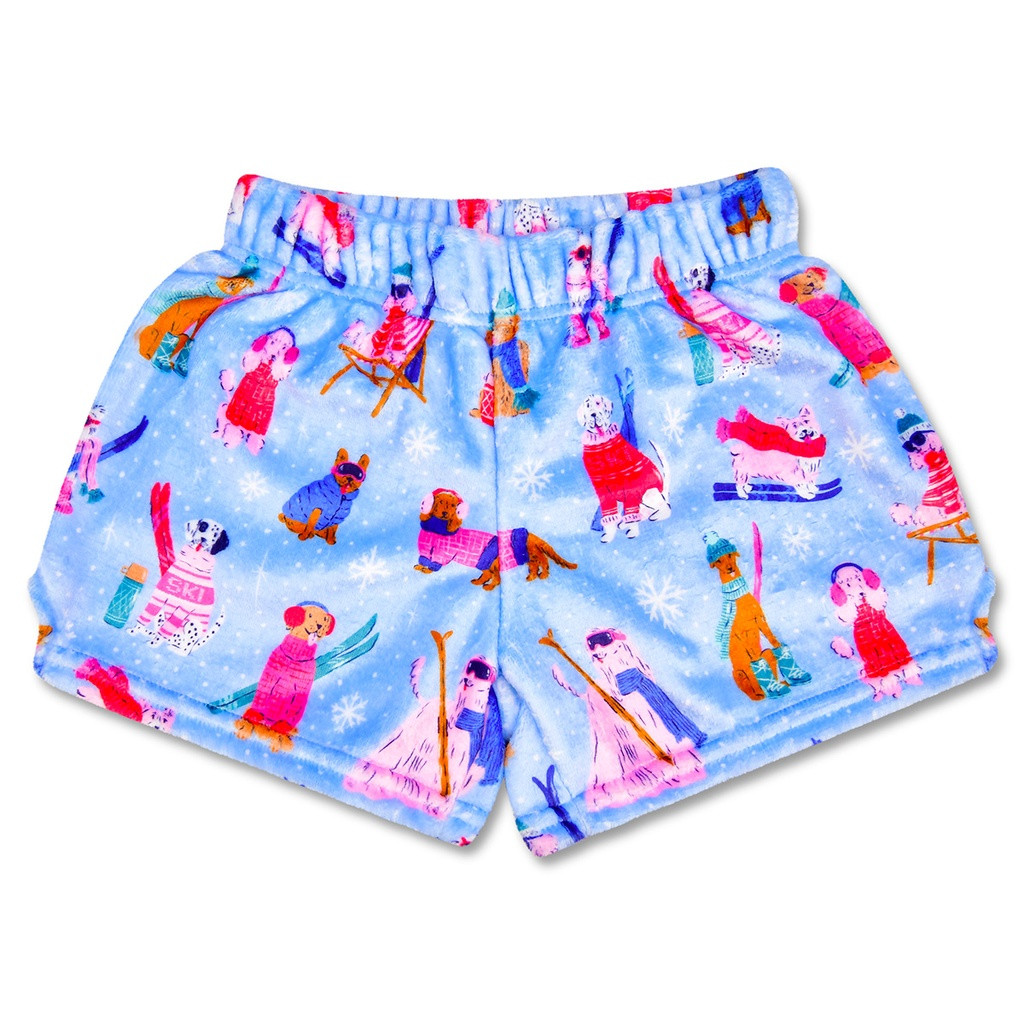 Iscream Girls' Ski Dogs Plush Shorts
