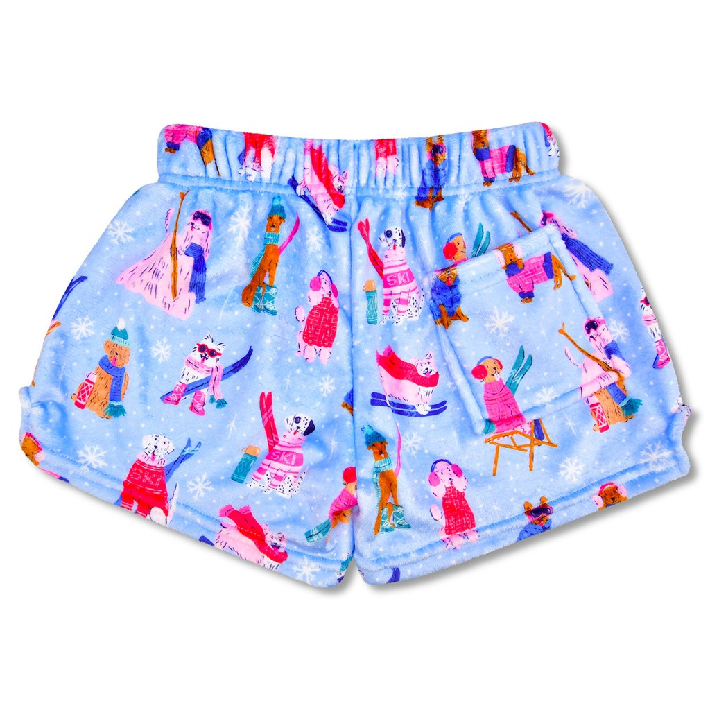 Iscream Girls' Ski Dogs Plush Shorts