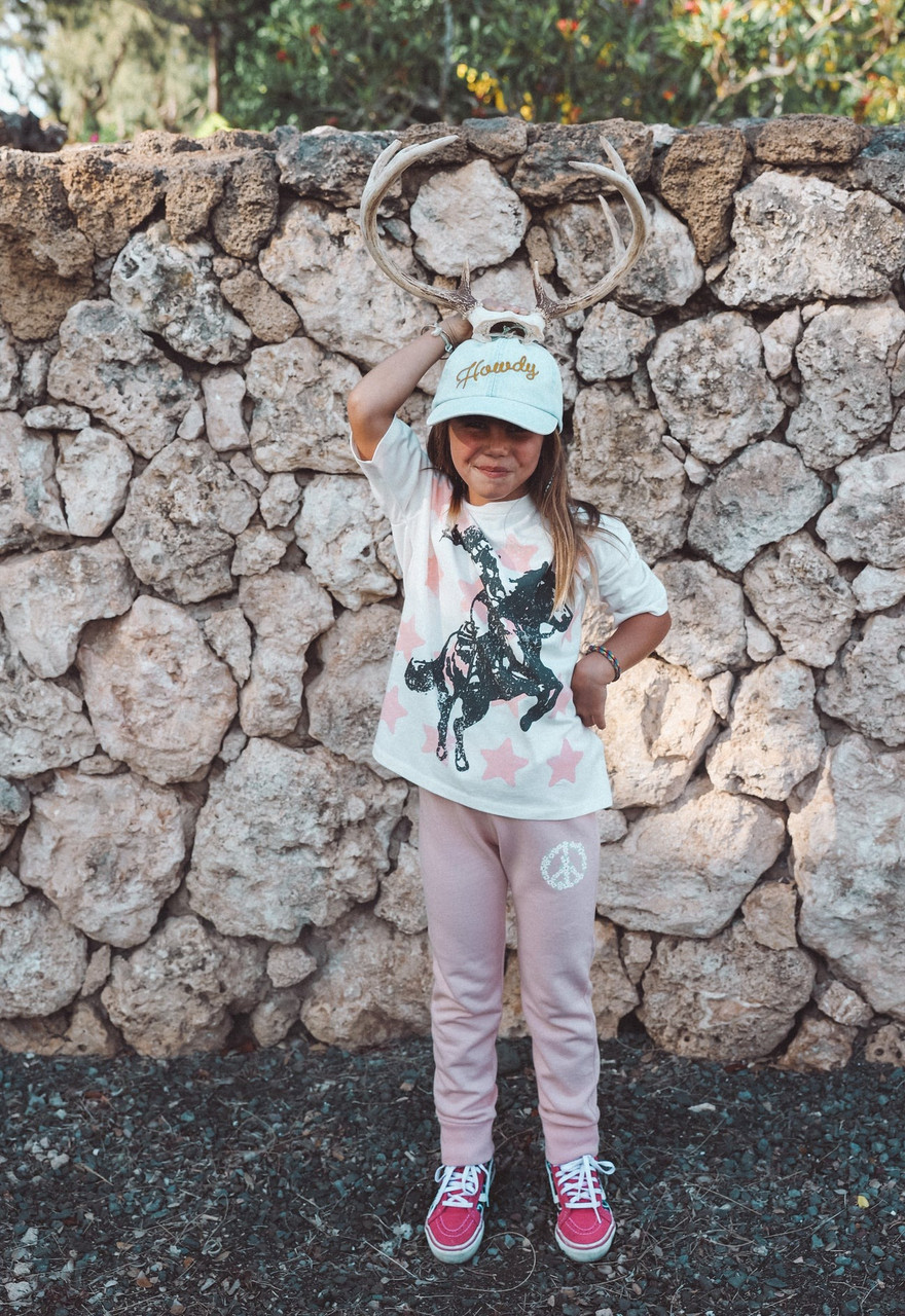 Tiny Whales Girls' Peace and Love Joggers