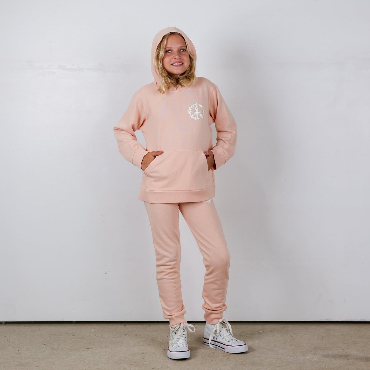 Tiny Whales Girls' Peace and Love Joggers