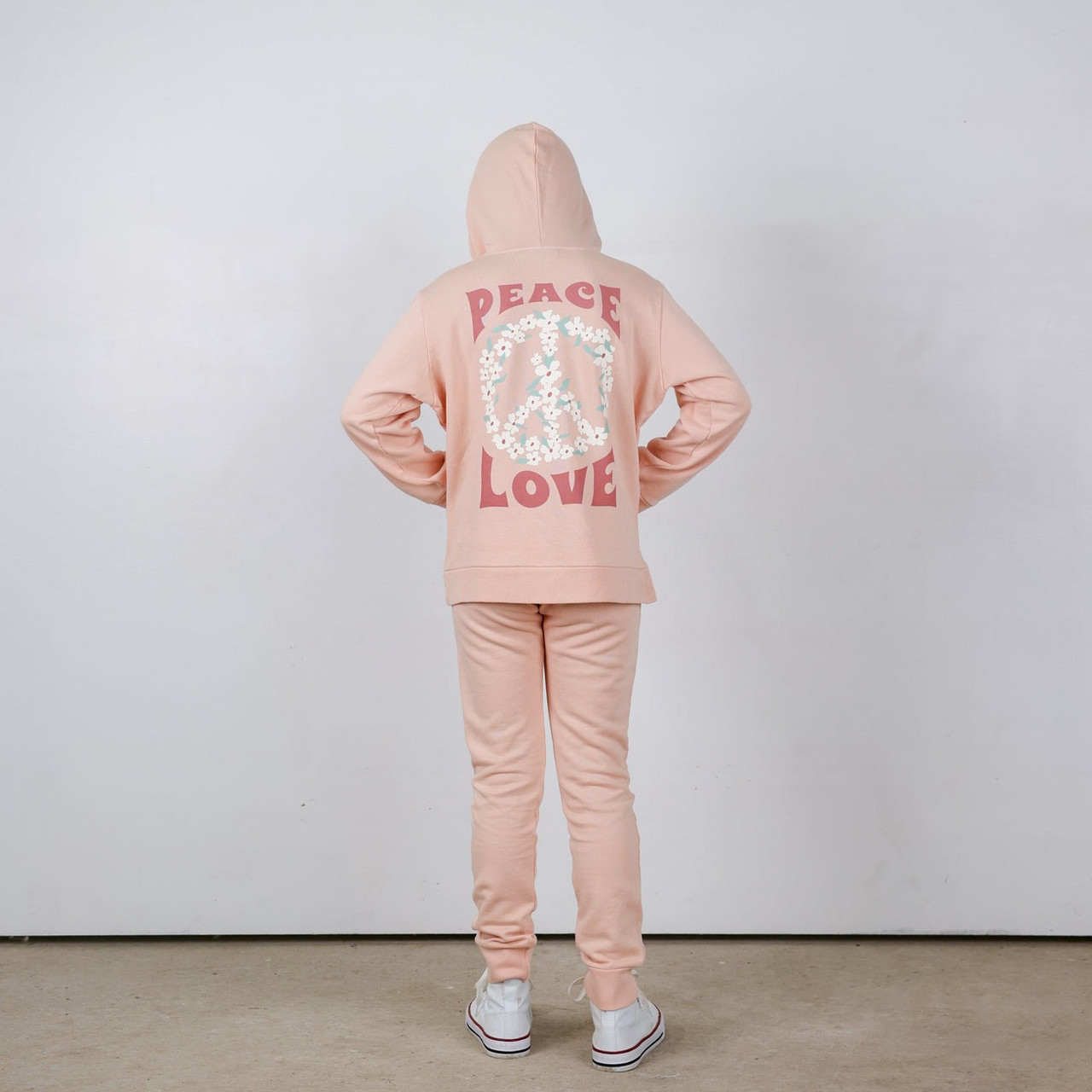 Tiny Whales Girls' Peace and Love Joggers