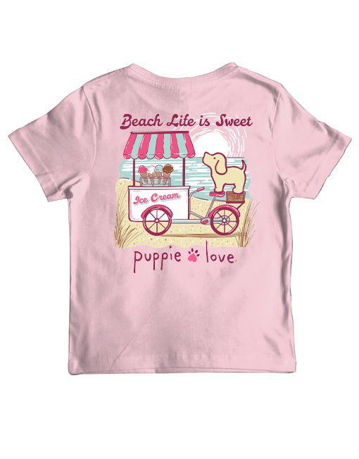 Puppie Love Girls' Beach Life Is Sweet Tee