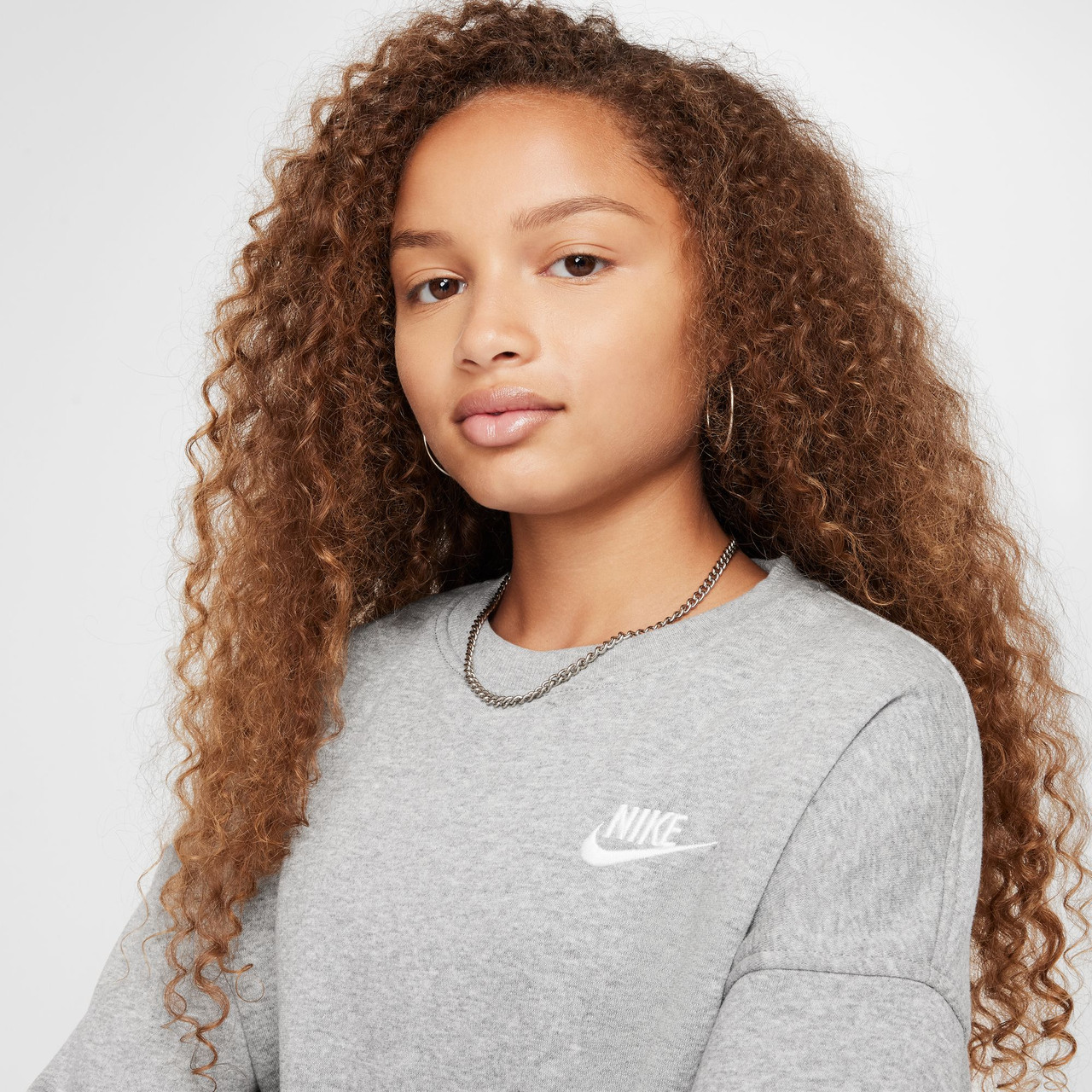 Nike Girls' Sportswear Club Fleece Boxy Crew Neck Pullover