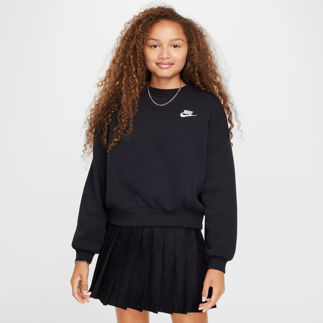 Nike Girls' Sportswear Club Fleece Boxy Crew Neck Pullover