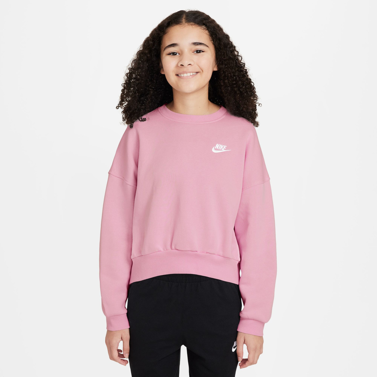 Nike Girls' Sportswear Club Fleece Boxy Crew Neck Pullover
