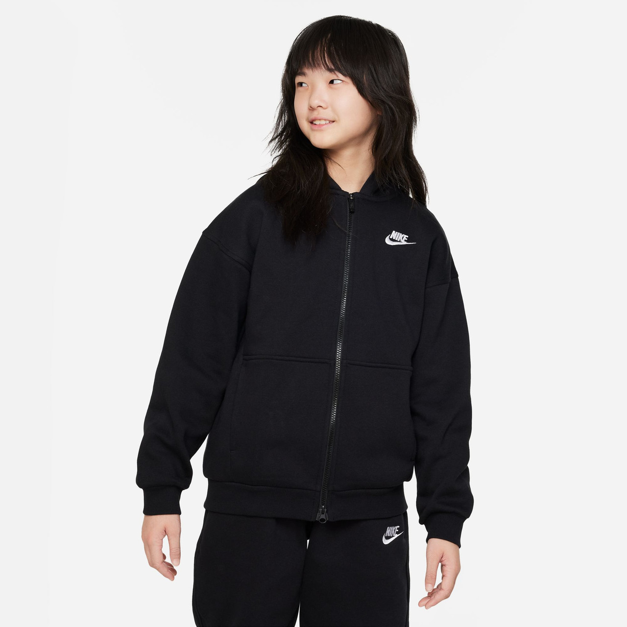 Nike Girls' Sportswear Club Fleece Oversized Full Zip Hoodie