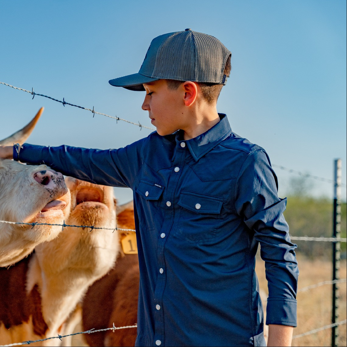 Poncho Outdoors Boys' Long Sleeve Western Snapshirt