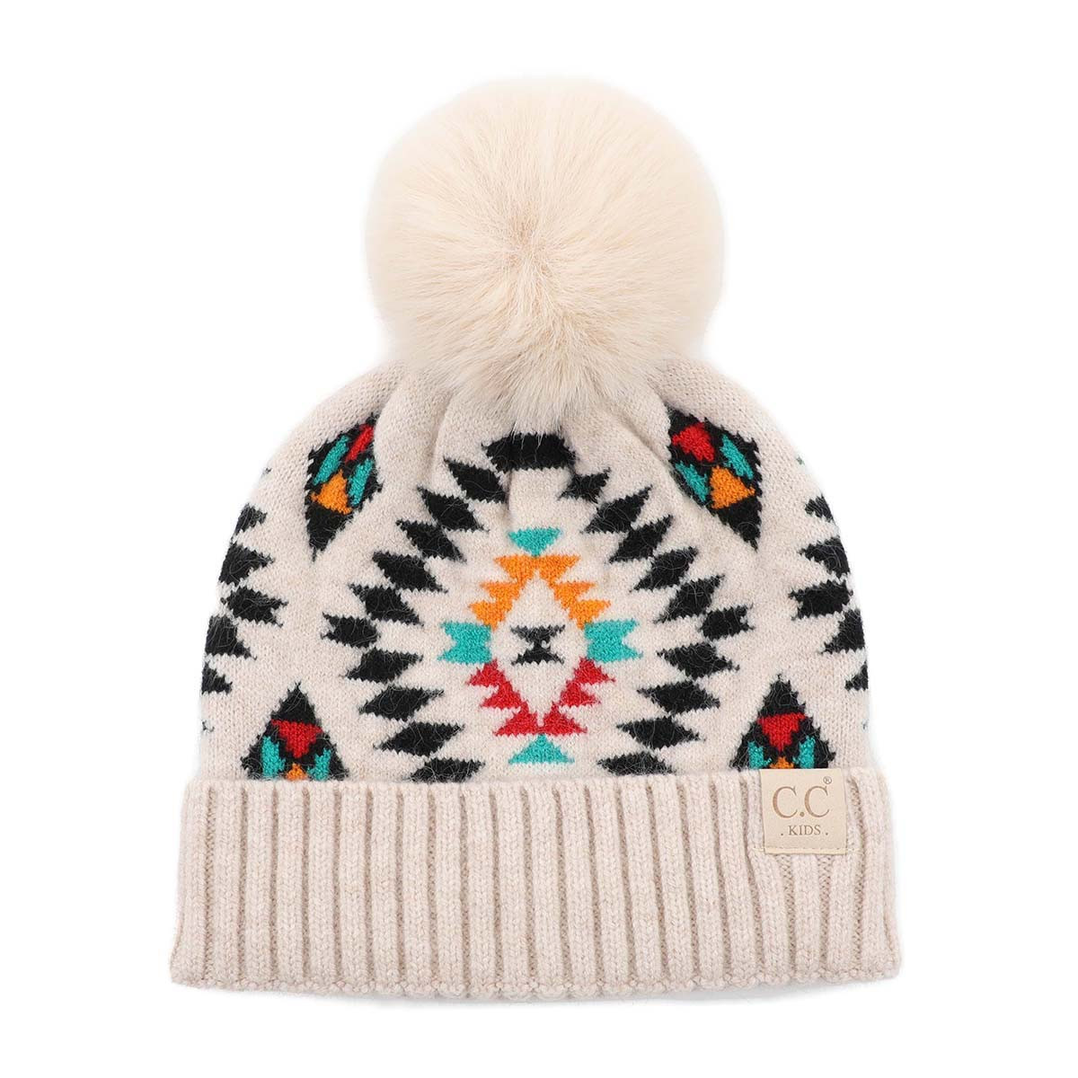 Kids' Aztec Pattern Beanie