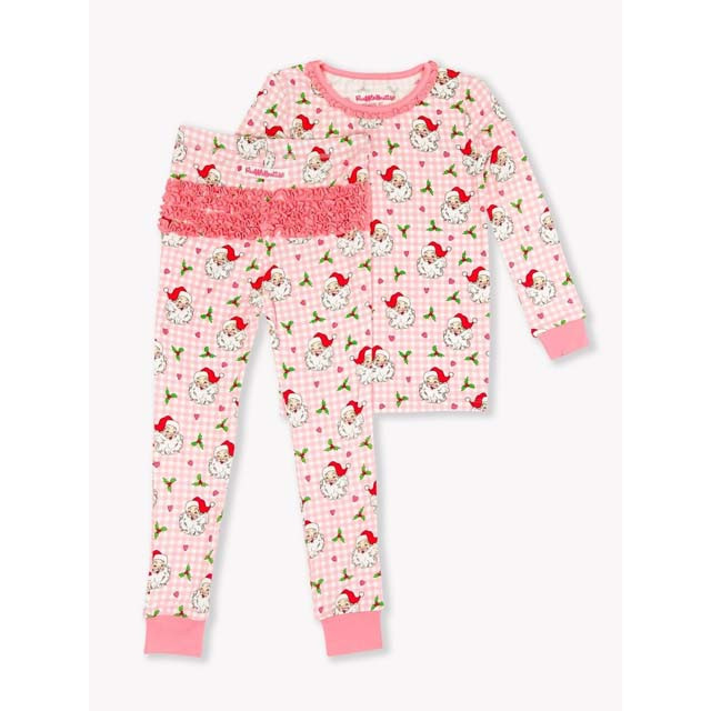 Ruffle Butts Girls' Dear Santa PJ Set