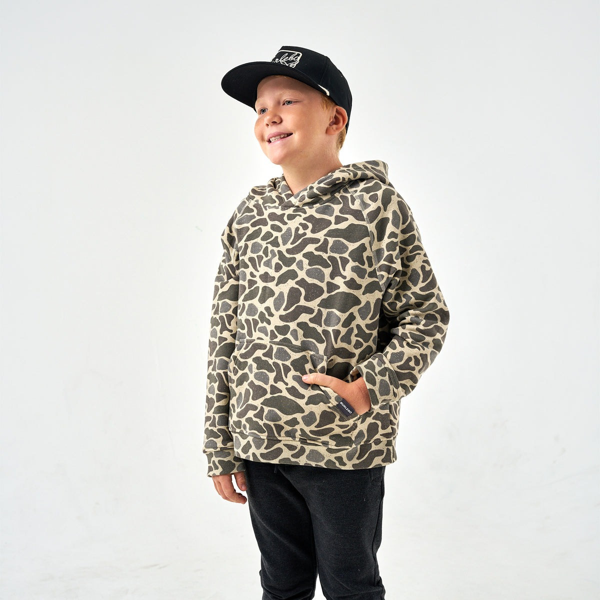 Burlebo Boys' Camo Fleece Hoodie