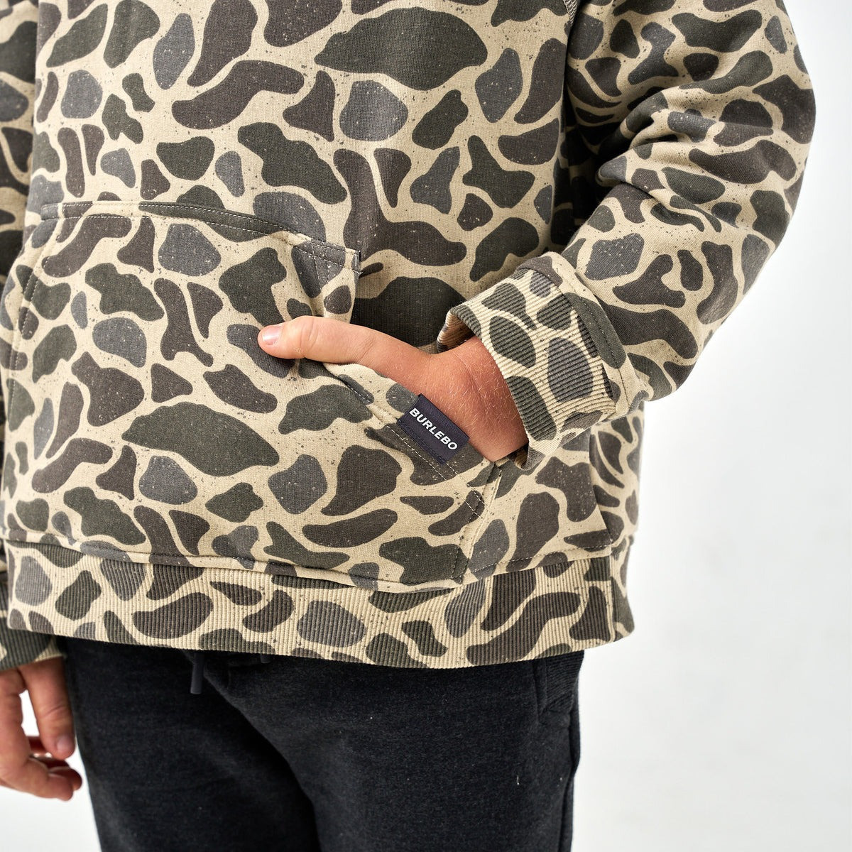 Burlebo Boys' Camo Fleece Hoodie