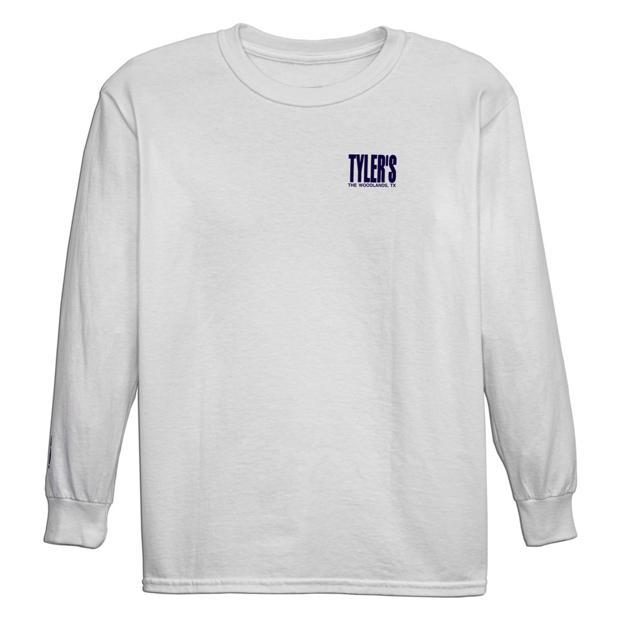 TYLER'S Kids' White/Navy Long Sleeve Tee