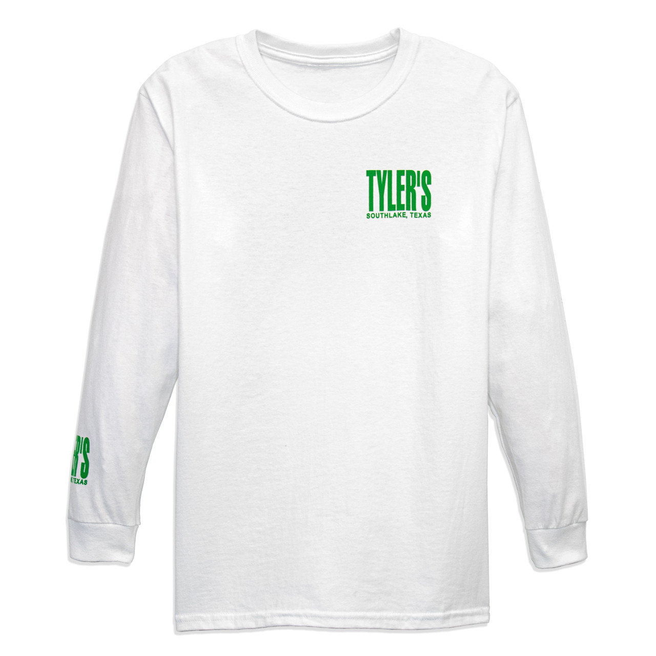 Kids' TYLER'S White/Green Long Sleeve Tee