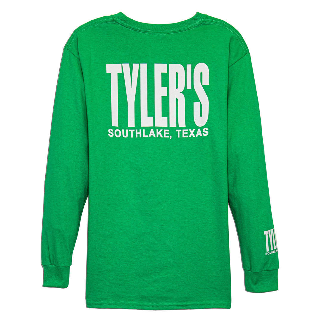 TYLER'S Kids' Green/White Long Sleeve Tee