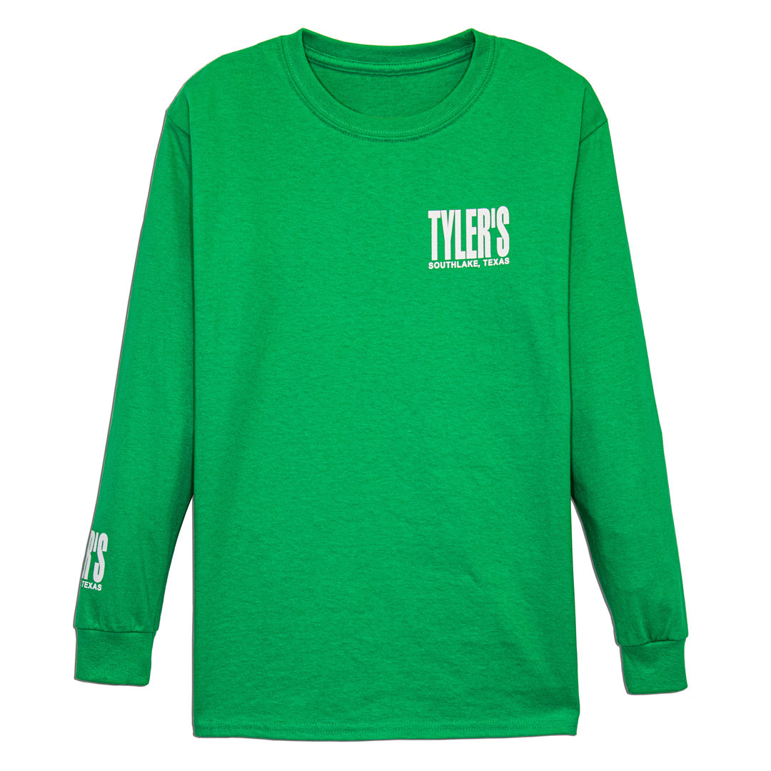 TYLER'S Kids' Green/White Long Sleeve Tee