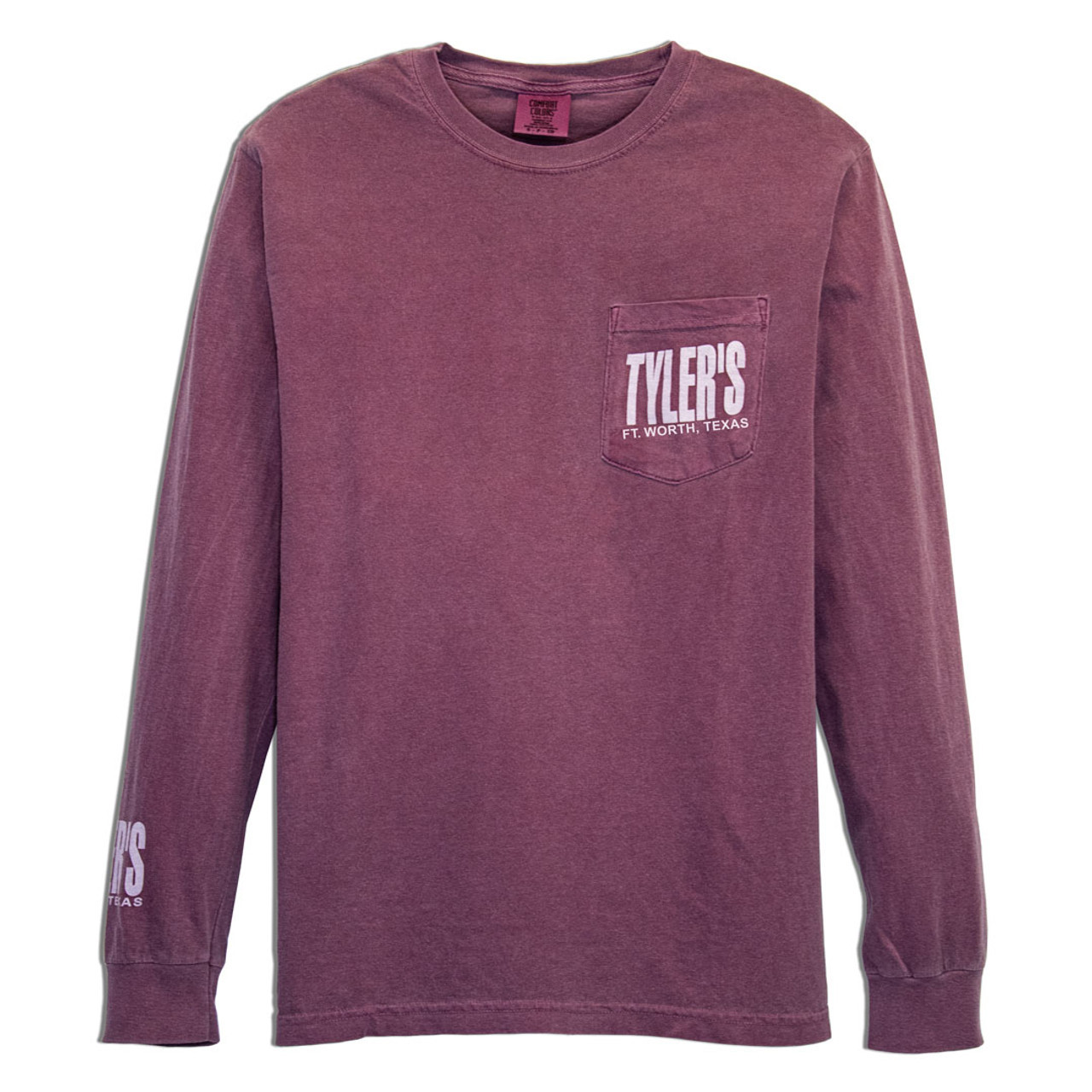 TYLER'S Berry Long Sleeve Comfort Color Pocket Tee 4 TYLER'S Berry Long Sleeve Comfort Color Pocket Tee