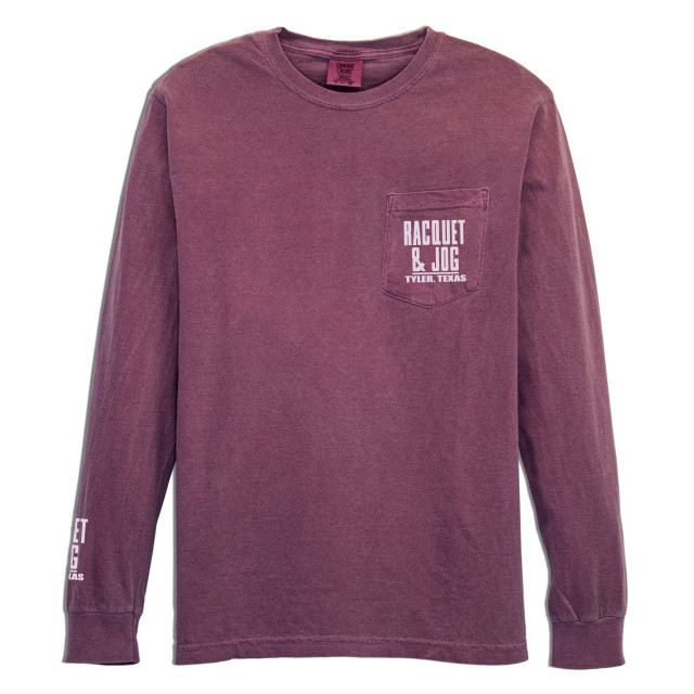 TYLER'S Berry Long Sleeve Comfort Color Pocket Tee 6 TYLER'S Berry Long Sleeve Comfort Color Pocket Tee